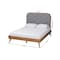 Baxton Studio Lorana Mid-Century Modern Grey Fabric and Walnut Brown Wood King Size Platform Bed 246-12645-9409-ZORO - alternate 10
